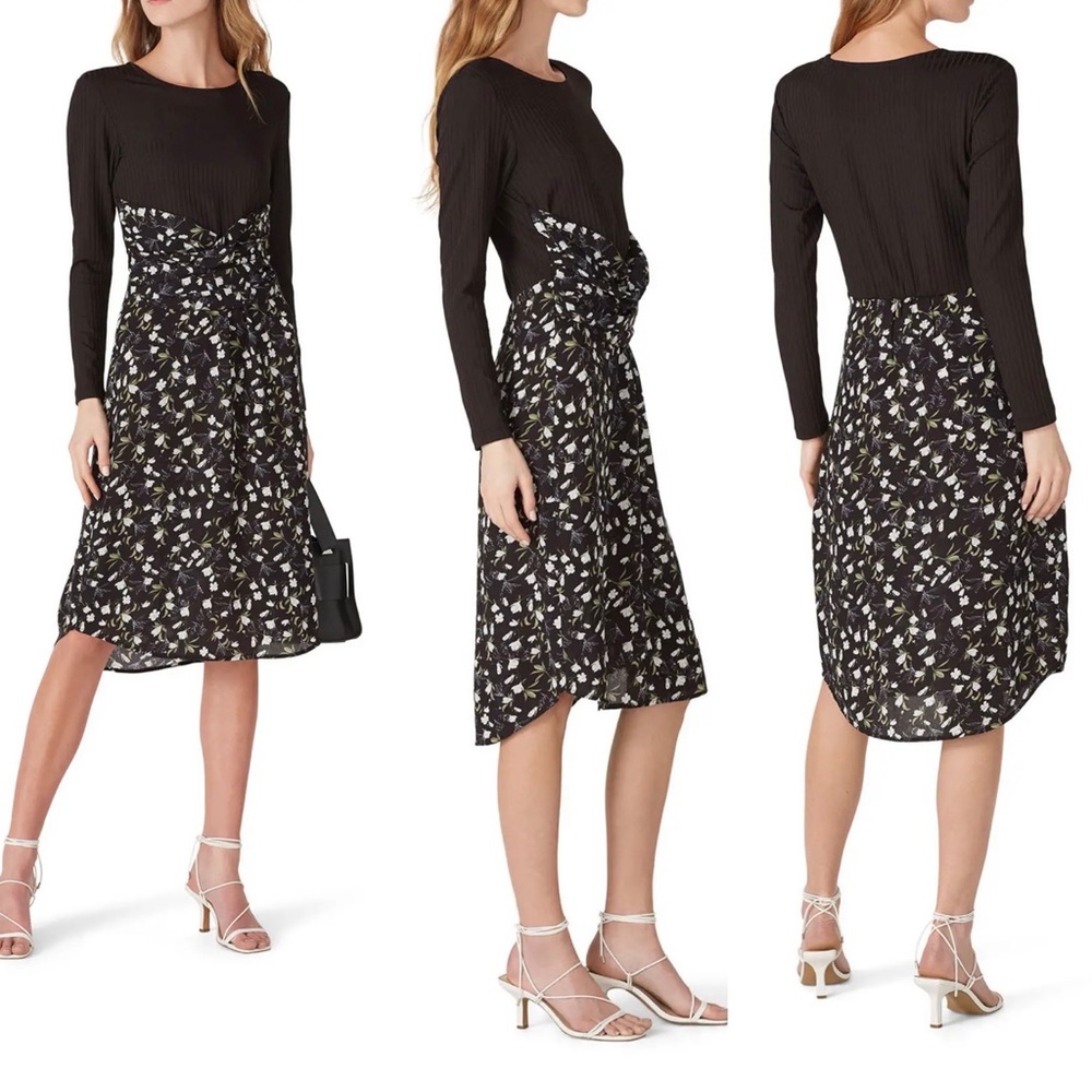 Thakoon Collective Floral Twist Midi Dress